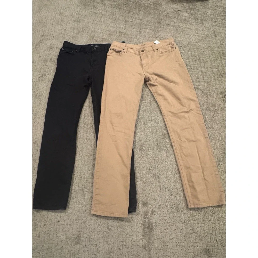 Banana Republic Pants Mens 34x32 2 Pair Traveler Stretch Chino Casual (N1)